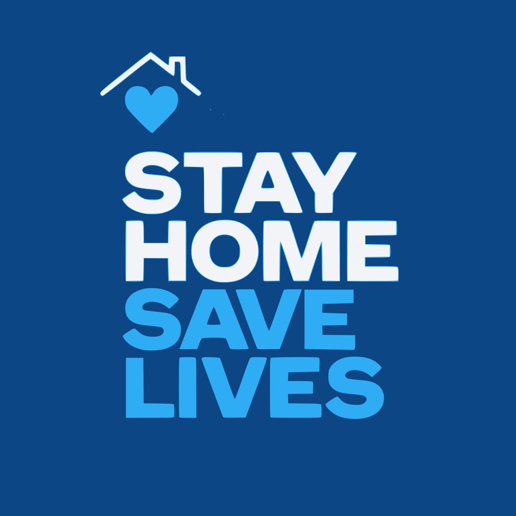 stay home save lives, logo, field